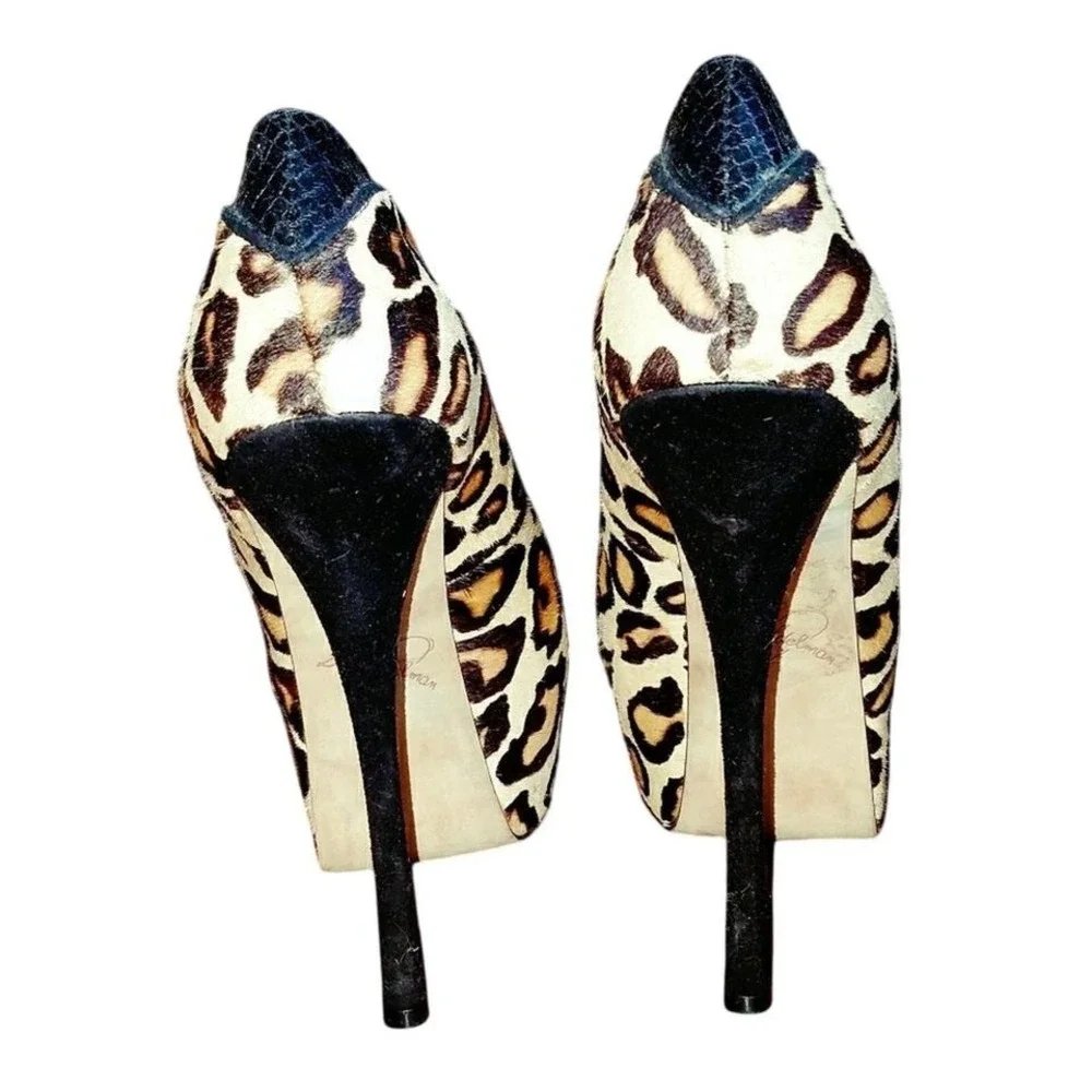Sam Edelman cheetah‎ print platform stilettos sz 8